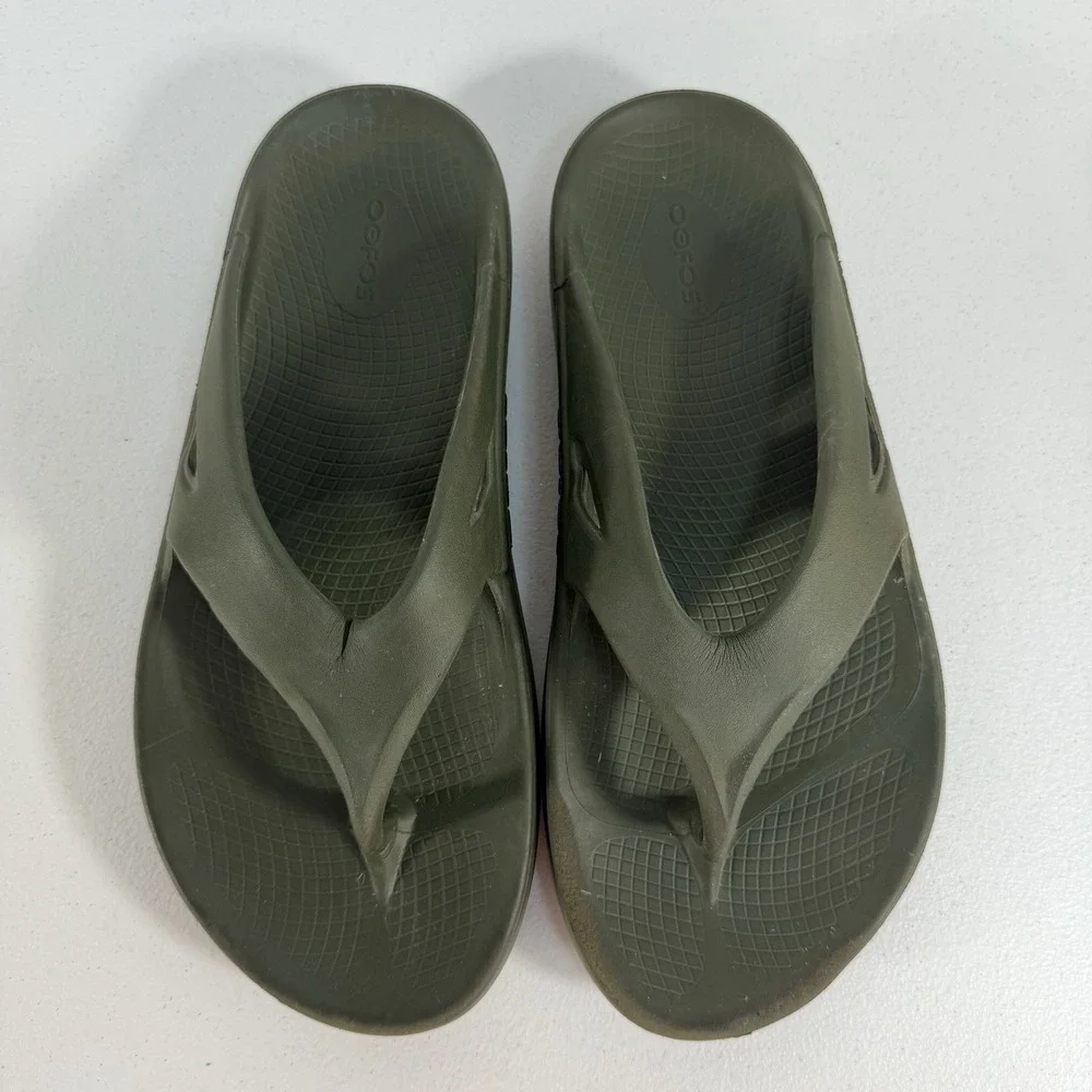 Oofos Originals EU 43 Men 10 Women 12 Sandals Green Recovery Comfort Lightweight